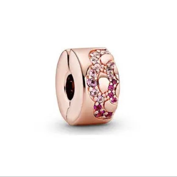 Charm Jewelry - Rose Gold and Rhinestones Spacer Charm